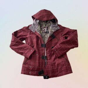 FREE SHIPPING! - BURTON - Dry-Ride Dream Snowboard Jacket in Burgundy Plaid